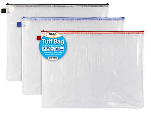 A3 Tuff Bag - Assorted Coloured Zip