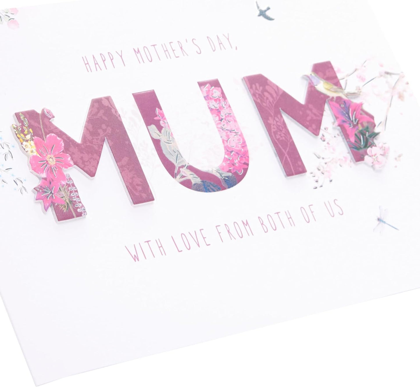 Pink Floral Design Mother's Day Card For Mum From Both of Us