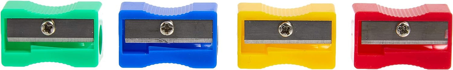 Pack of 100 Assorted Plastic Pencil Sharpeners