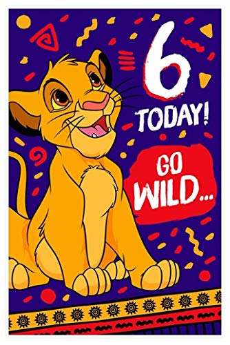 Disney The Lion King Simba 6th Birthday Greetings Card 