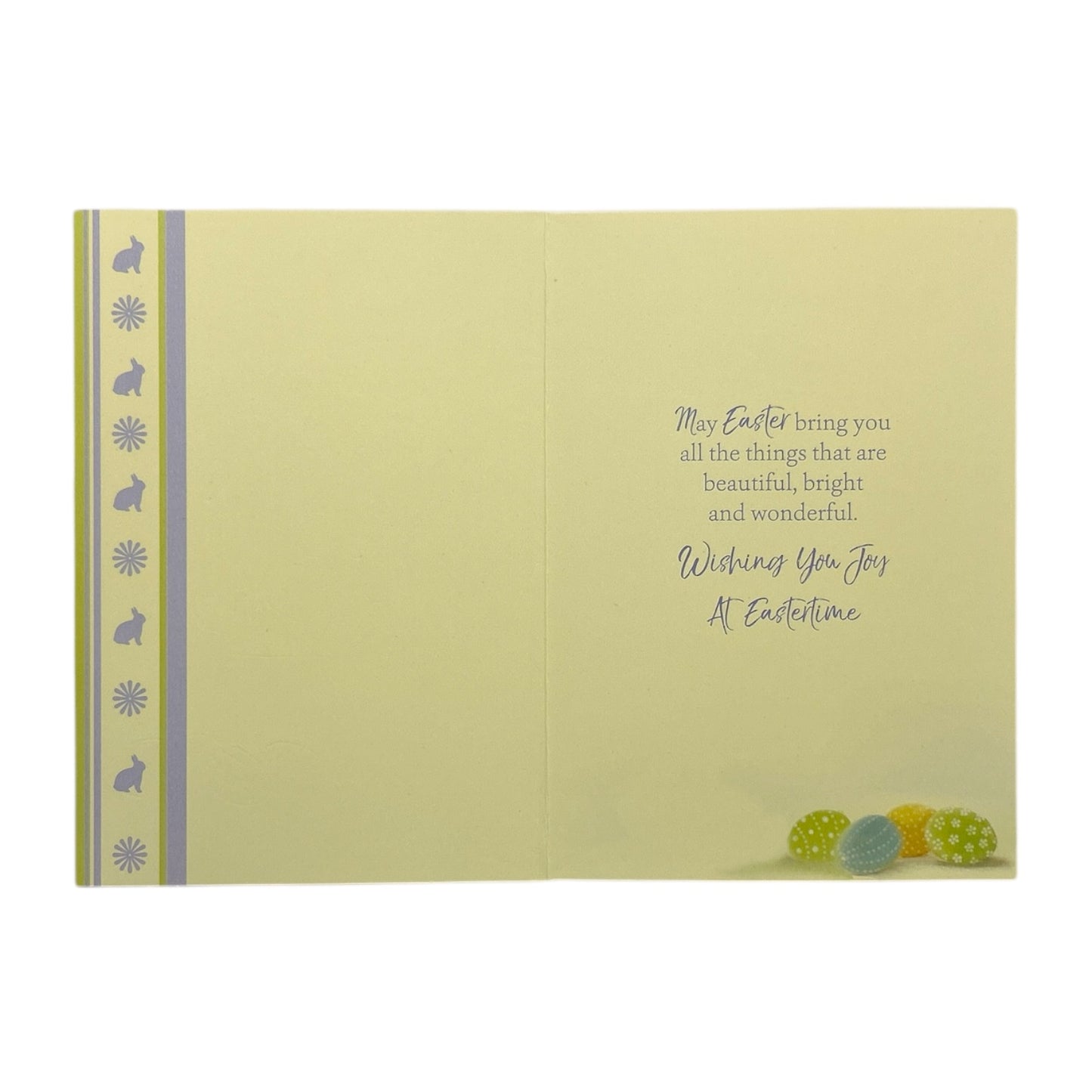 From All The Family Flower Pot And Colourful Eggs Design Easter Card