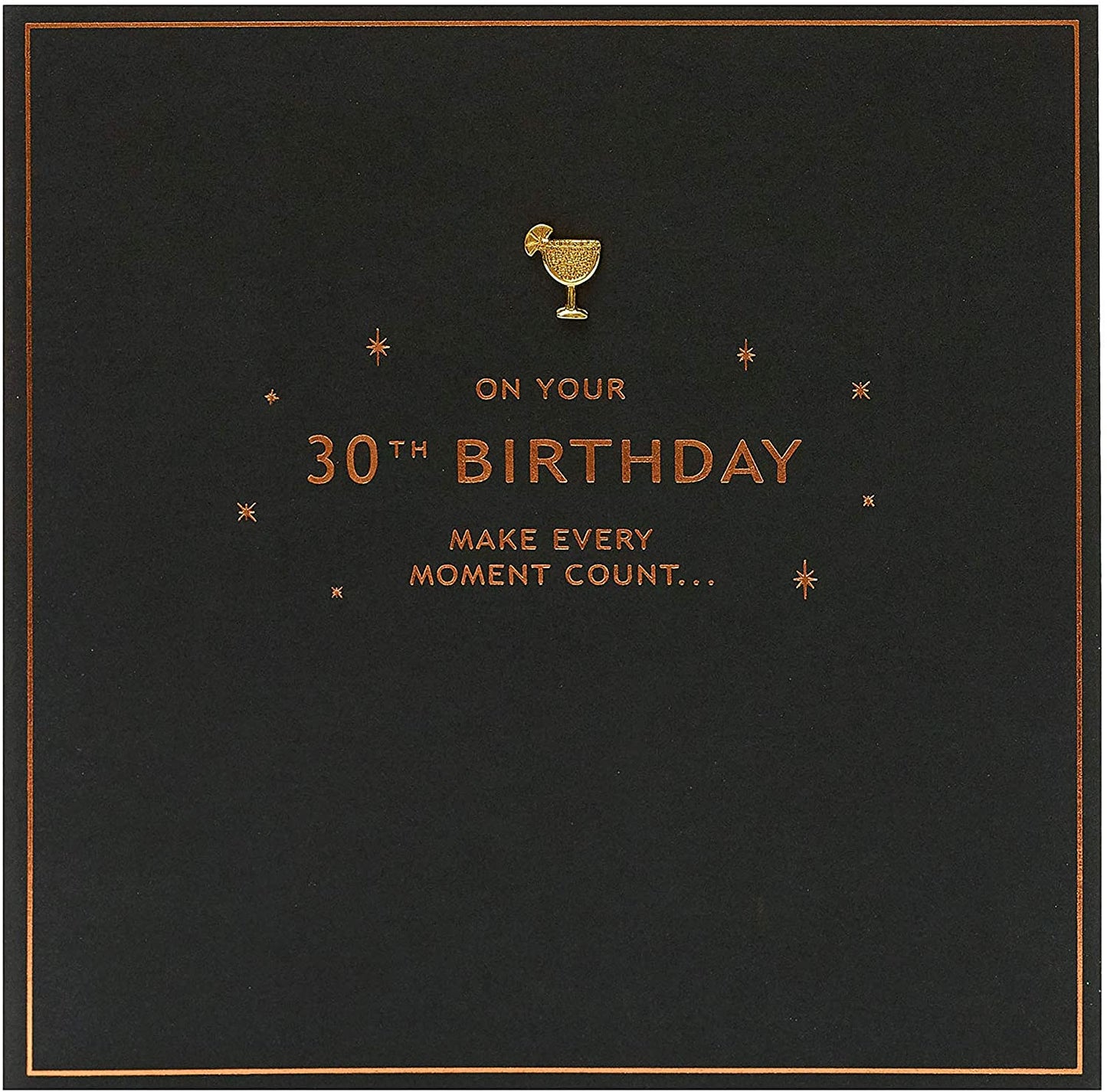 30th Birthday Copper Foil Handmade Card Age 30