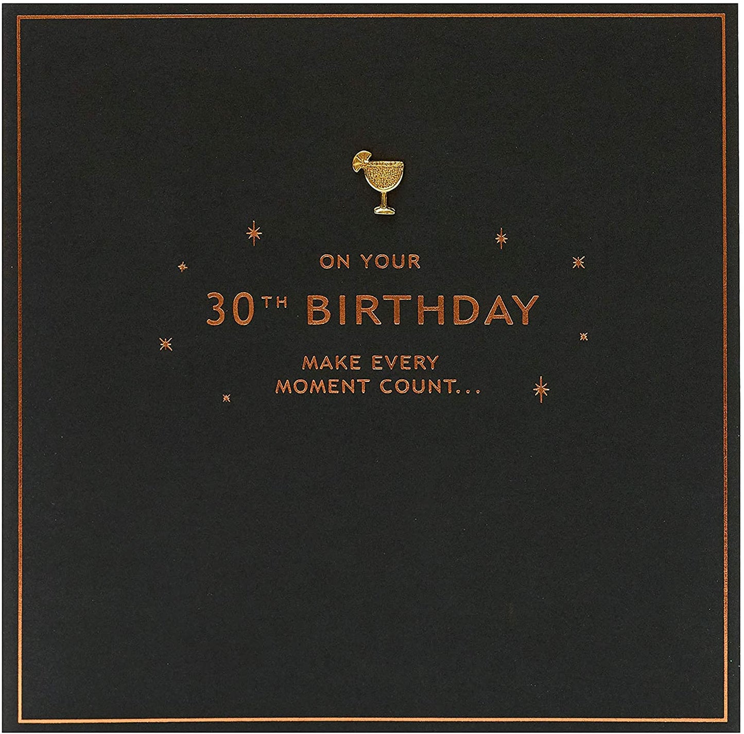 30th Birthday Copper Foil Handmade Card Age 30