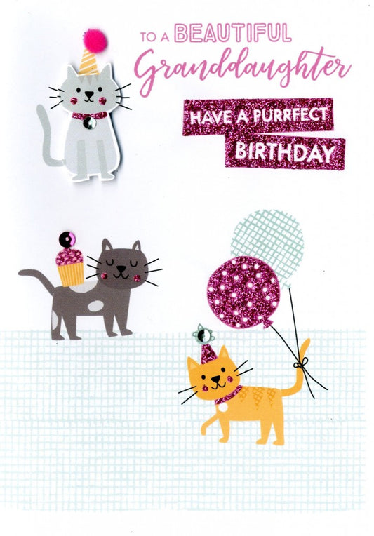 To A Beautiful Granddaughter Birthday Card Cats Second Nature Just To Say Cards
