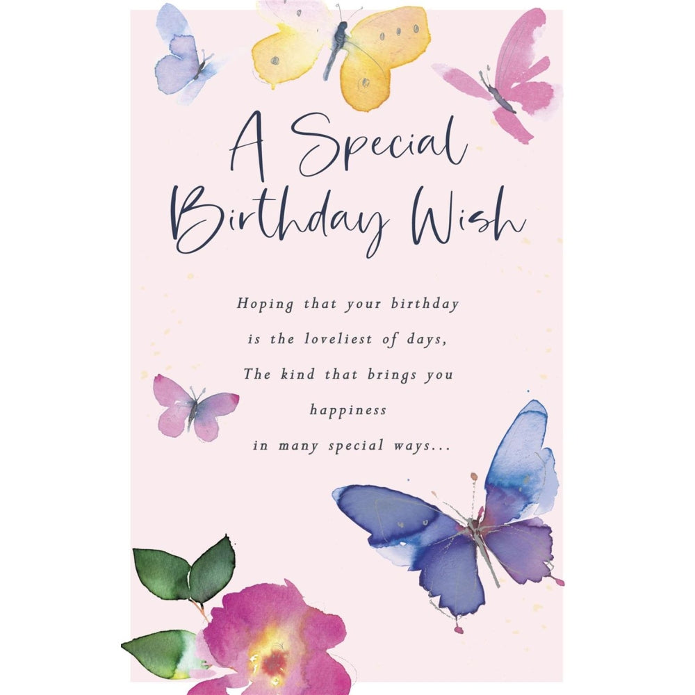 Butterflies Design Traditional Special Birthday Wish Card