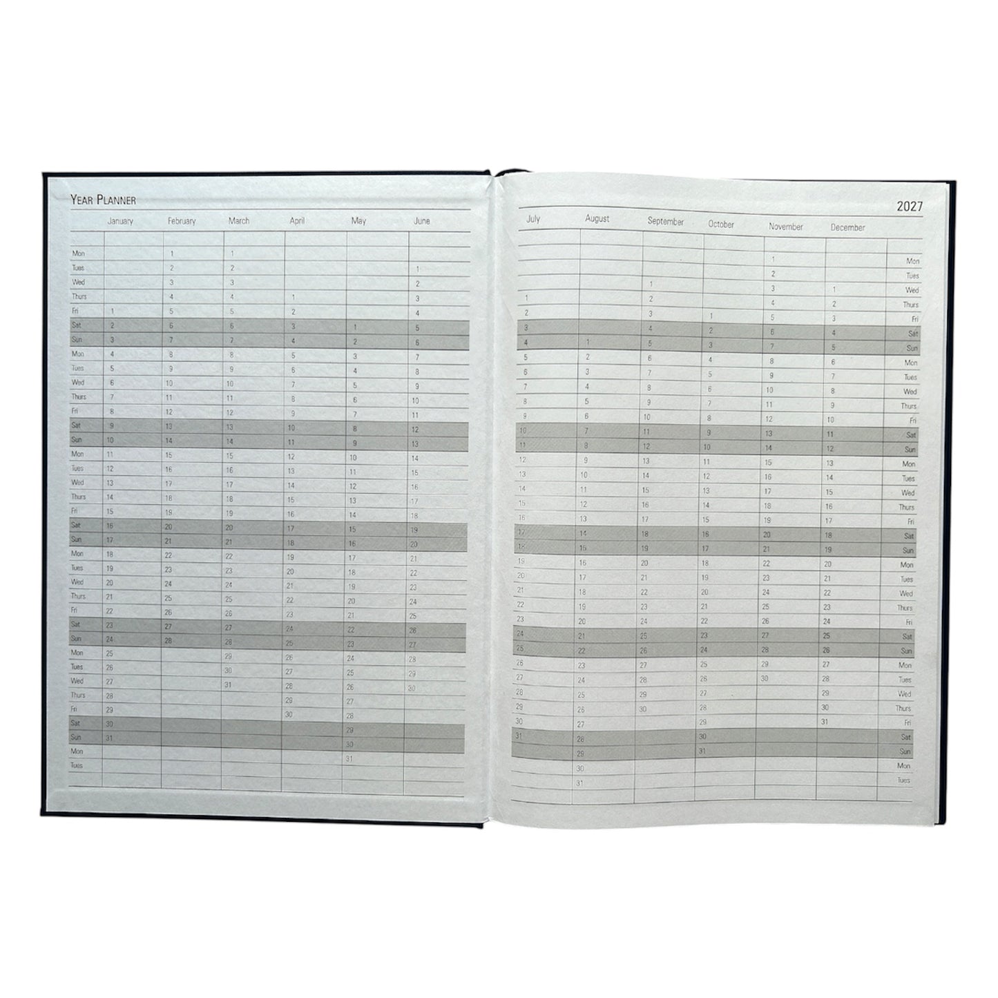 Janrax 2027 A4 Week To View Blue Desk Diary