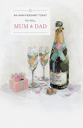 A Toast Mum & Dad Wedding Anniversary Traditional Congratulations  Card 