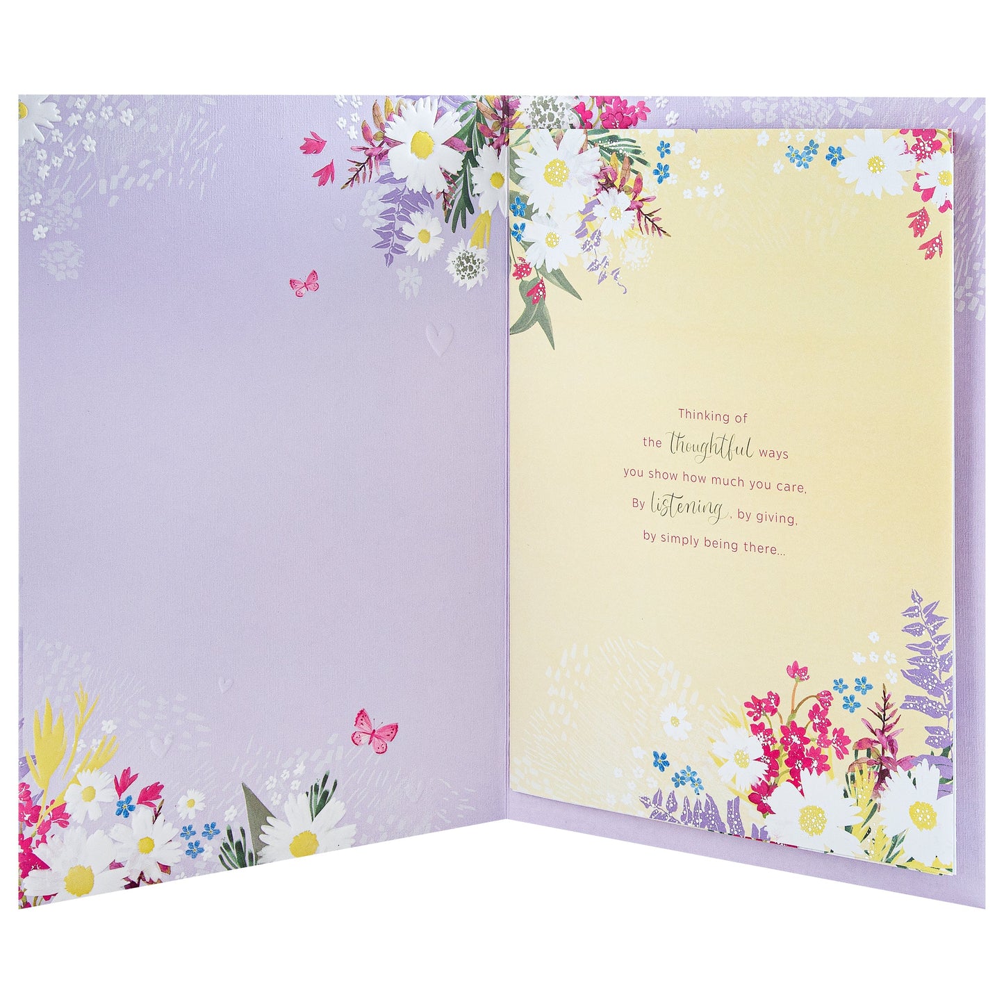 Purple Florals Design & Heartfelt Verse Mum Large Birthday Card