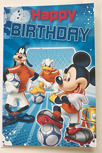 Mickey Mouse Goofy Donald Duck Football Birthday Cards