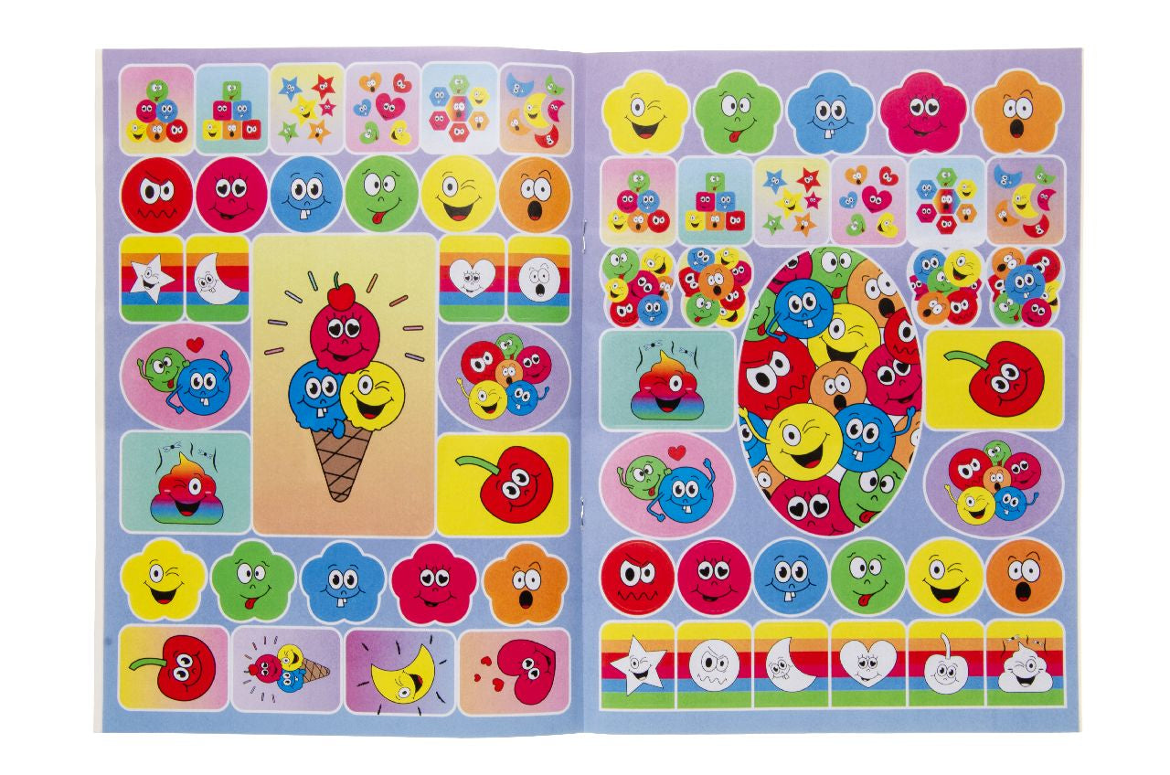 A4 Emotion Faces Coloring Book with Stickers