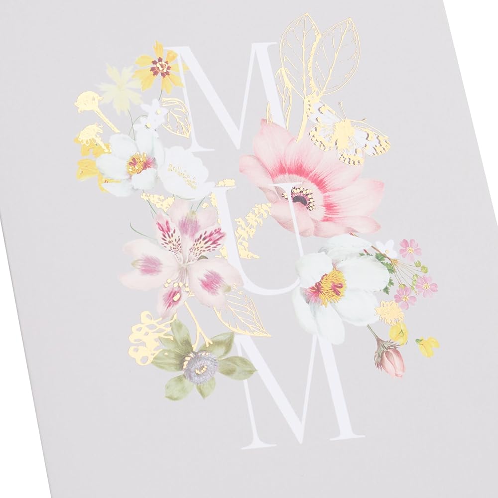 Lettering with Florals Design Mum Mother's Day Card