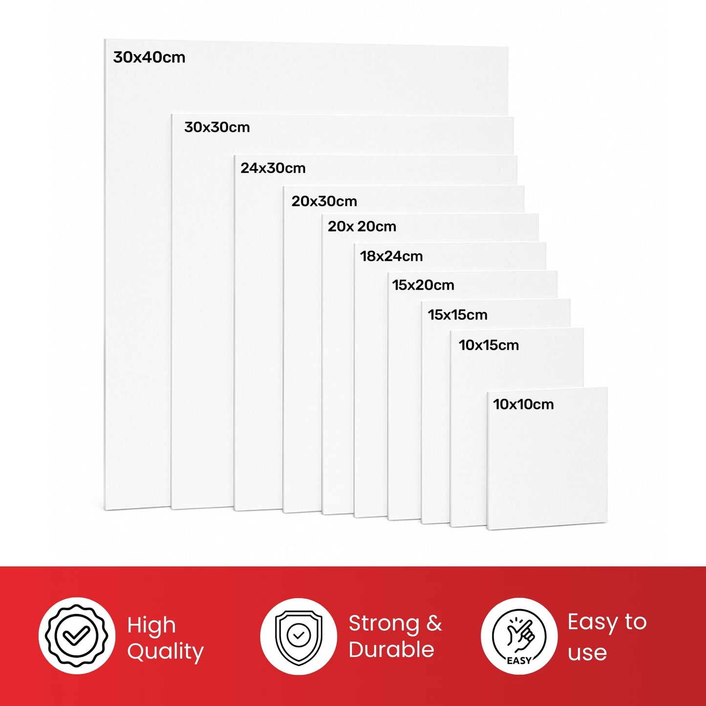 30x30cm Blank White Flat Stretched Board Art Canvas By Janrax