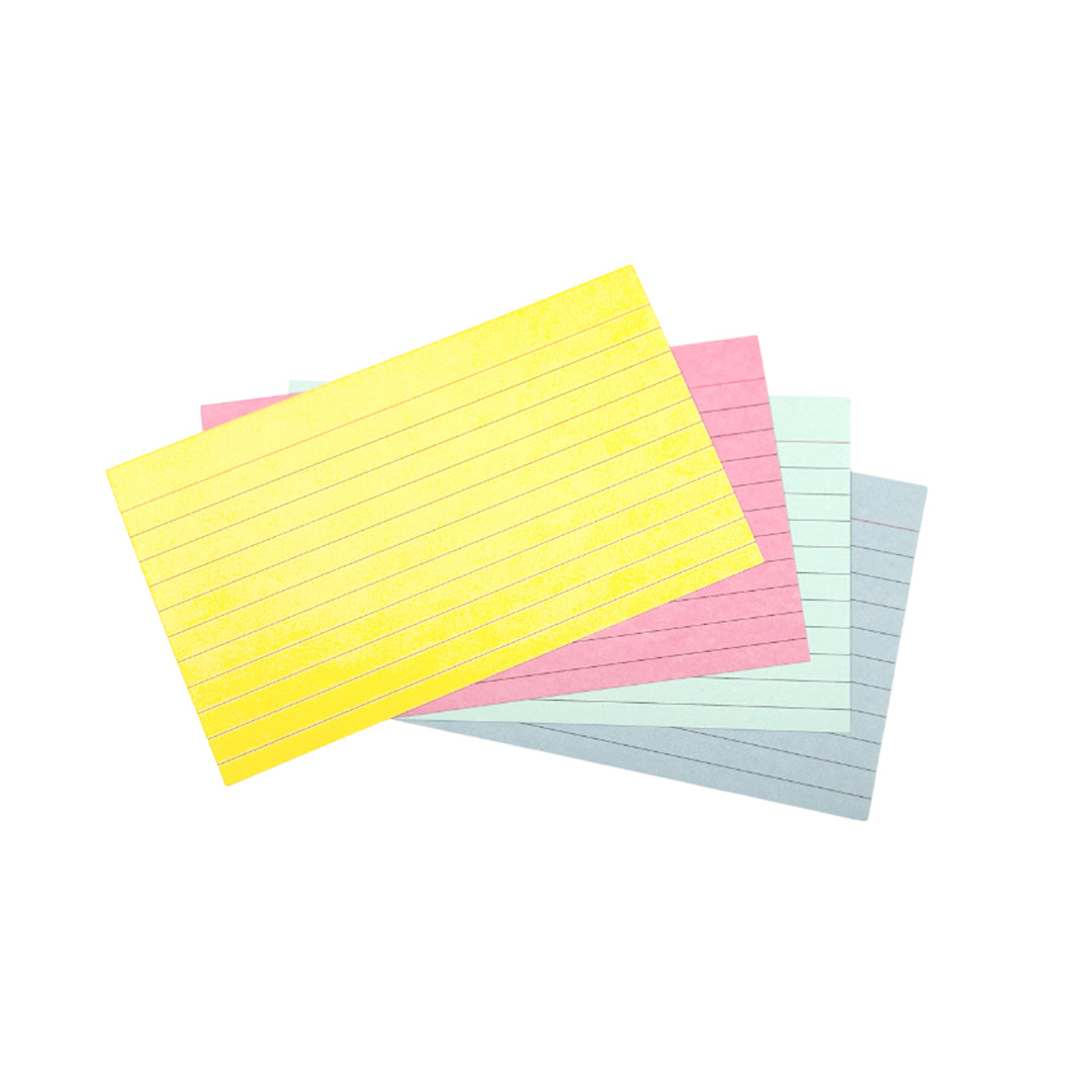 Pack of 1200 Assorted Colour Ruled 5x3" Record Cards – Lined Study Index Cards for Notes, Revision