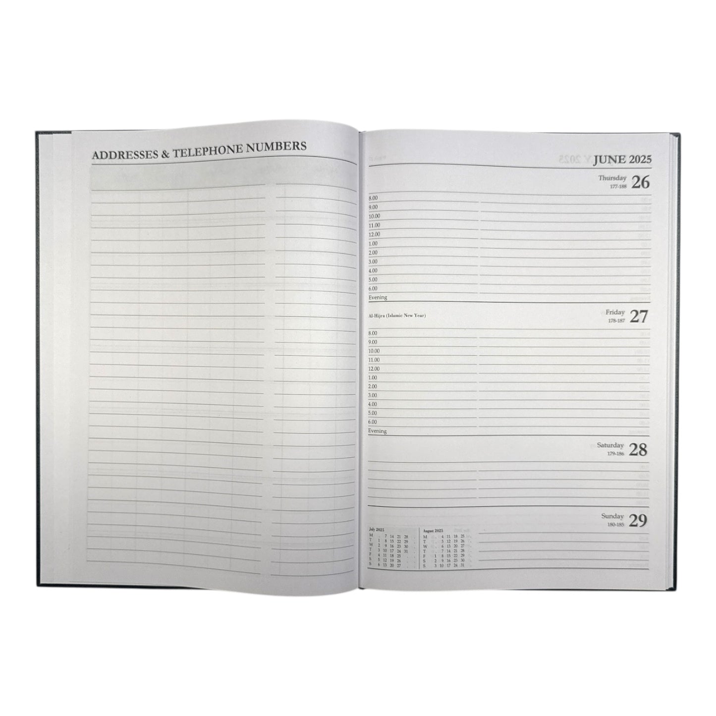 Janrax 2025-2026 A4 Week to View Black Academic Diary