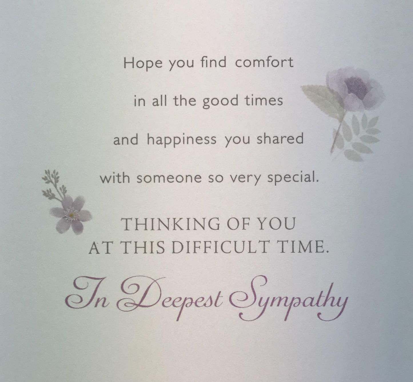 Loss of Mum Nice Verse Sympathy Greeting Card Thinking of you