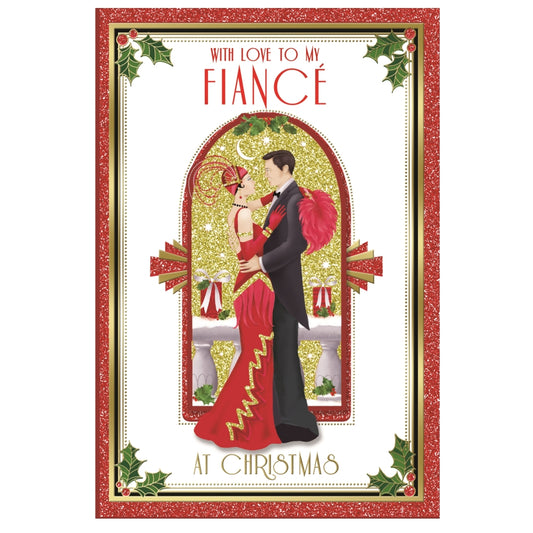 With Love To My Fiance Beautiful Couple Christmas Card