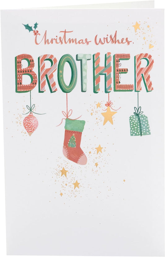 Hanging Ornaments Design Brother Christmas Card
