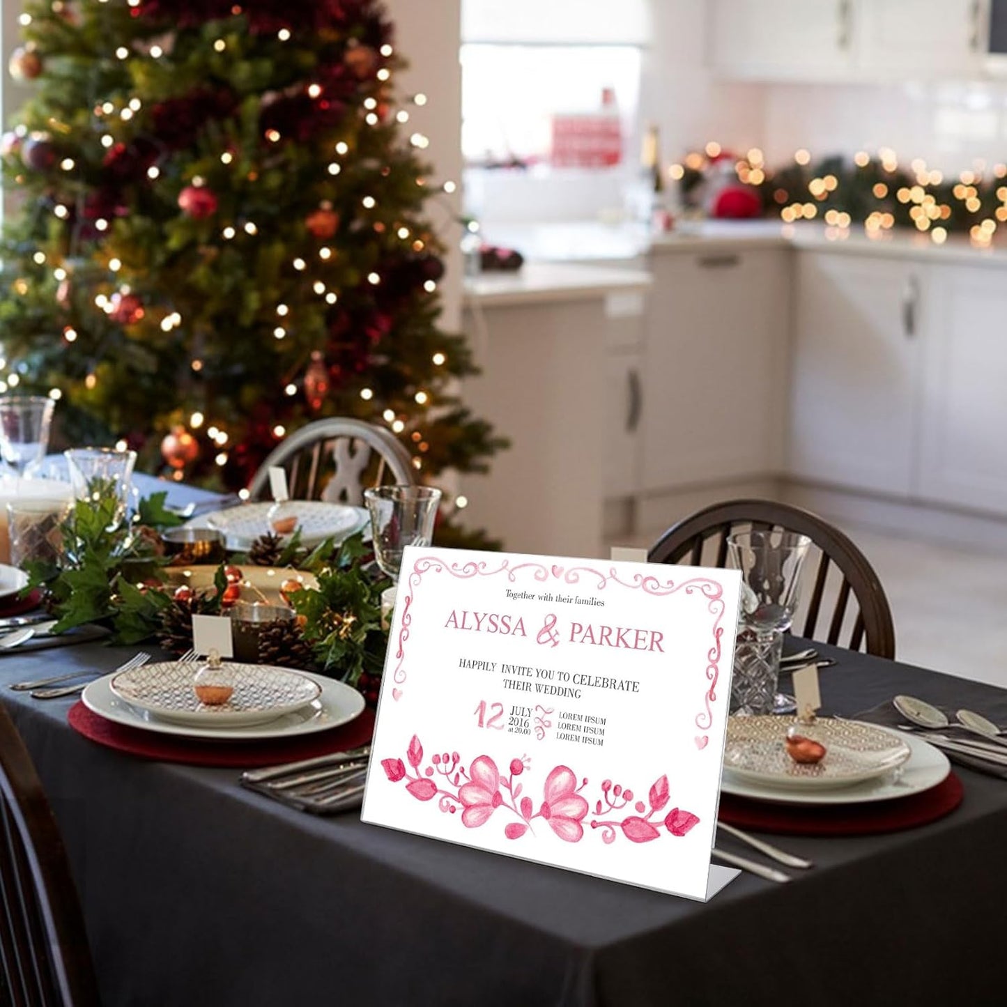 A4 Horizontal Design L-Shape Transparent Acrylic Label Sign Holder