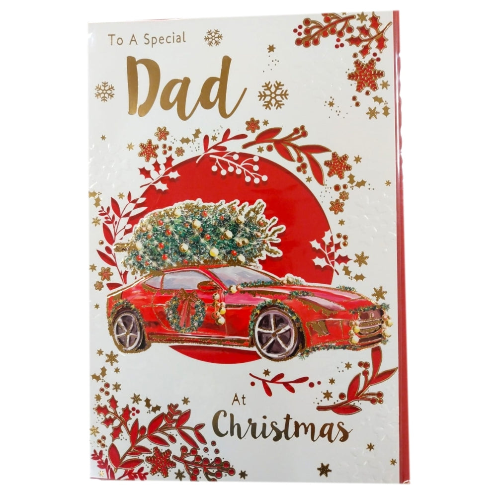 To a Special Dad Die Cut Car Design Christmas Card