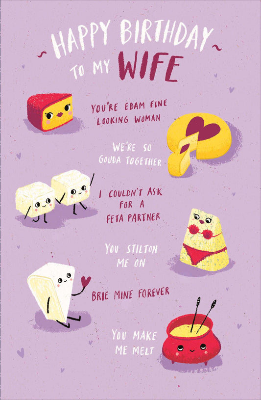 Wife Poem Birthday Card Cheese