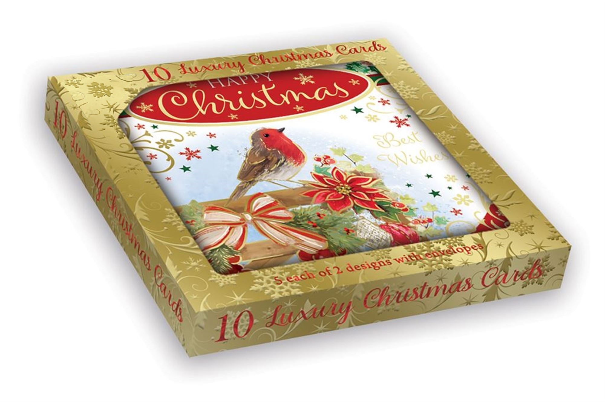 Pack of 10 Festive Robin Christmas Boxed Cards– Shop Inc