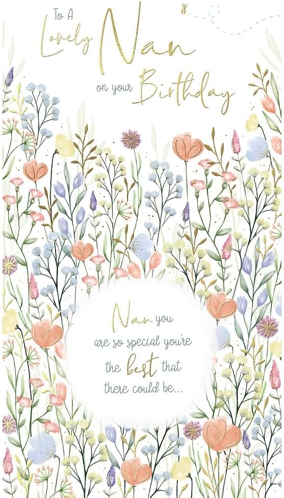 Watercolour Design Floral Nan Birthday Card