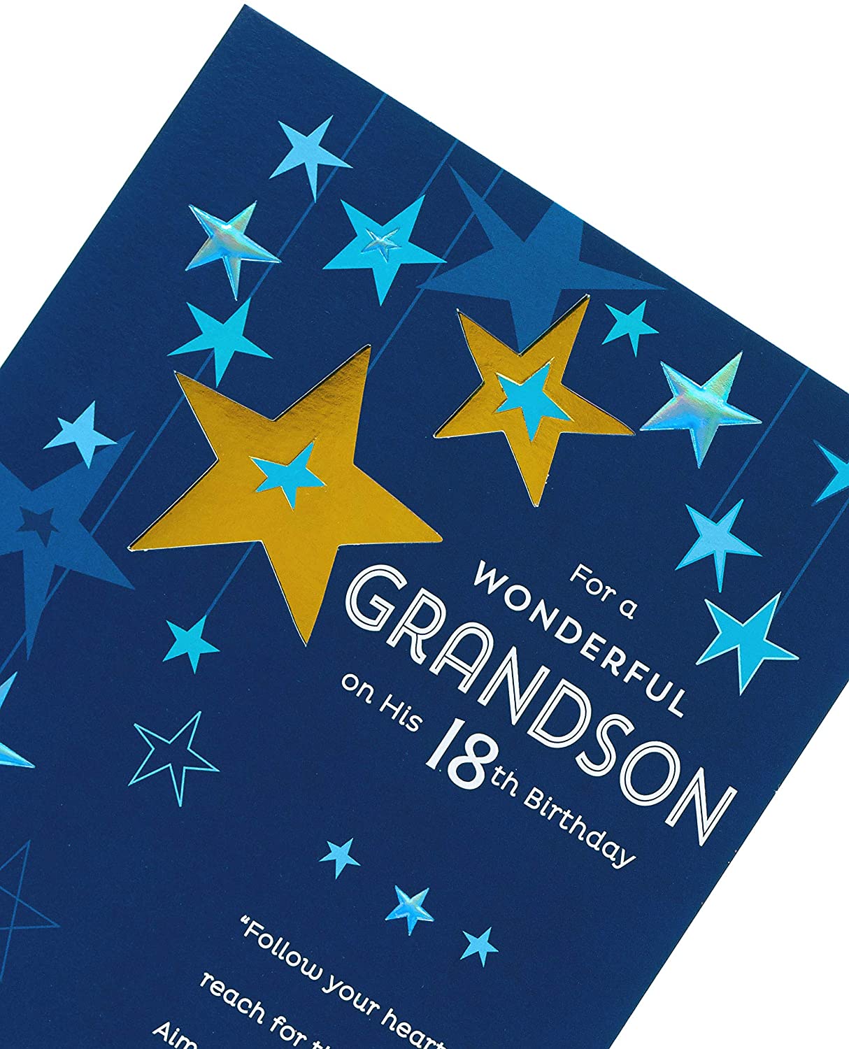 Hanging Stars Age 18th Grandson Happy 18 Birthday Greeting Card