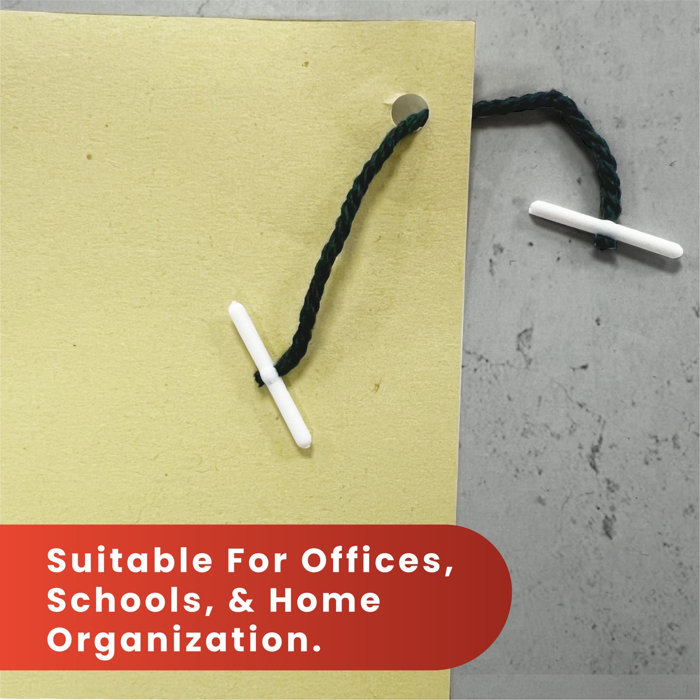 Pack of 100 51mm Plastic End Treasury Tags