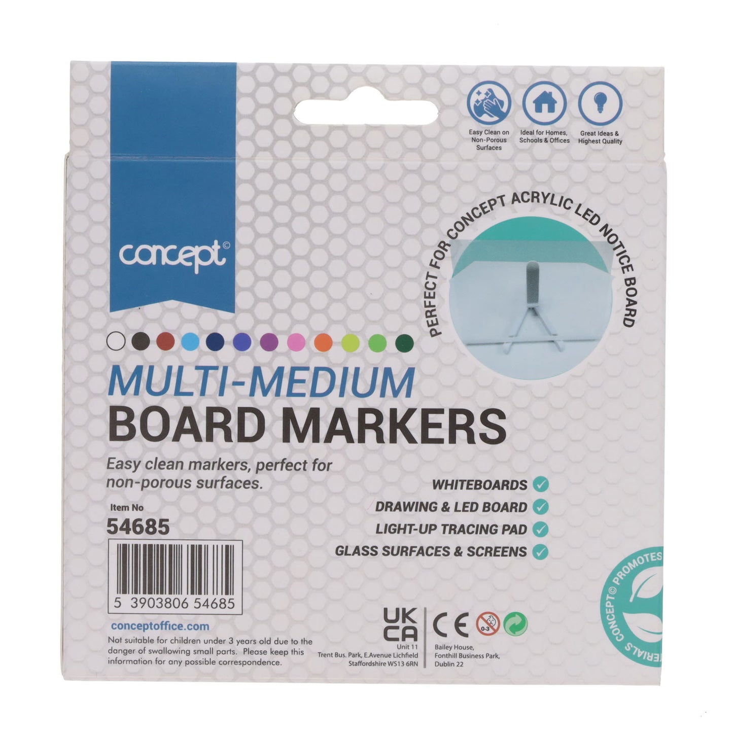 Pack of 12 Multi-Medium Board Markers by Concept