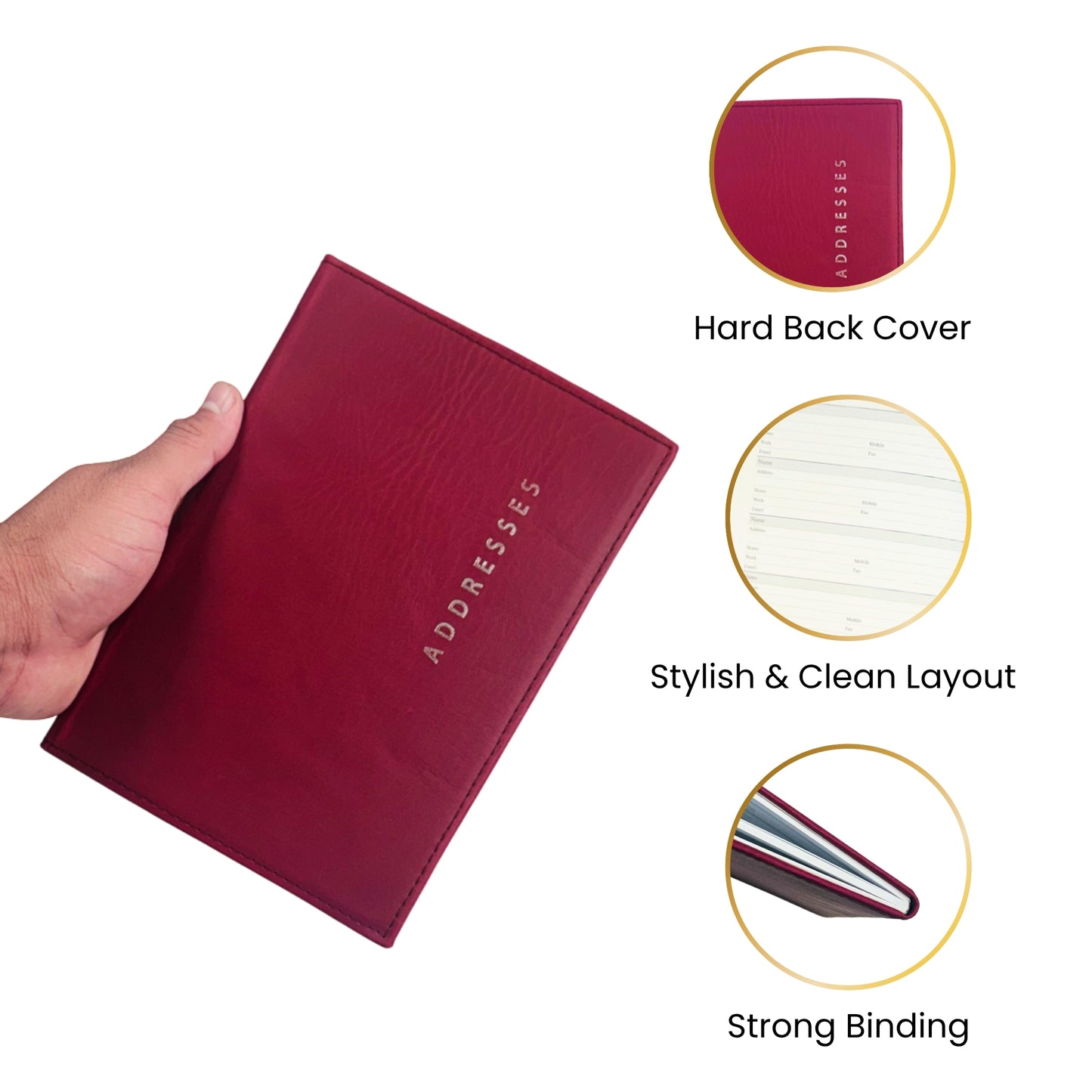 A5 Burgundy Address Book