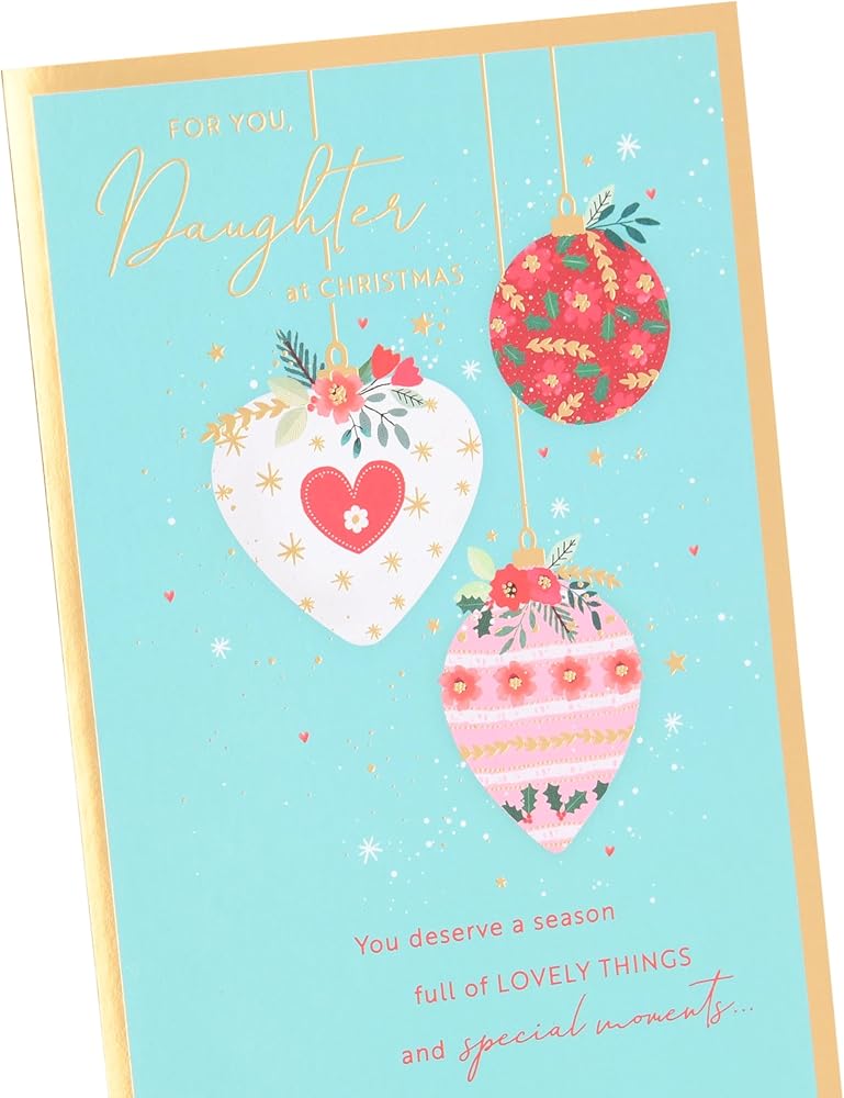 Baubles Design Daughter Christmas Card