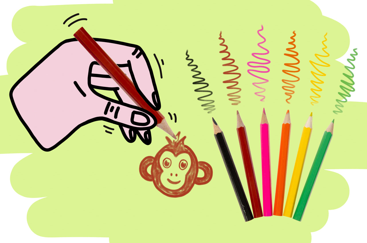 6 Pieces Wild Animals Colored Pencils 9cm