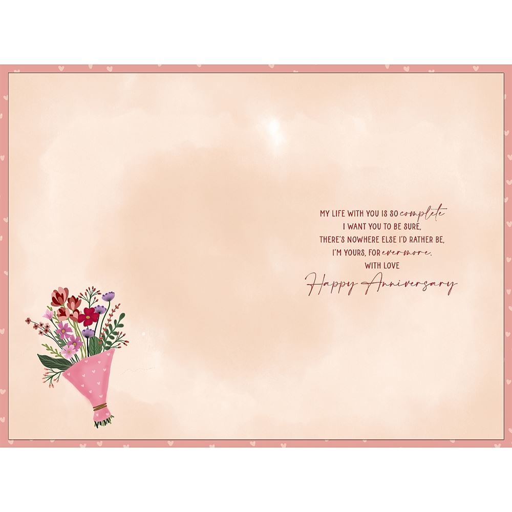 Floral Design with Heartfelt Message Wife Anniversary Card