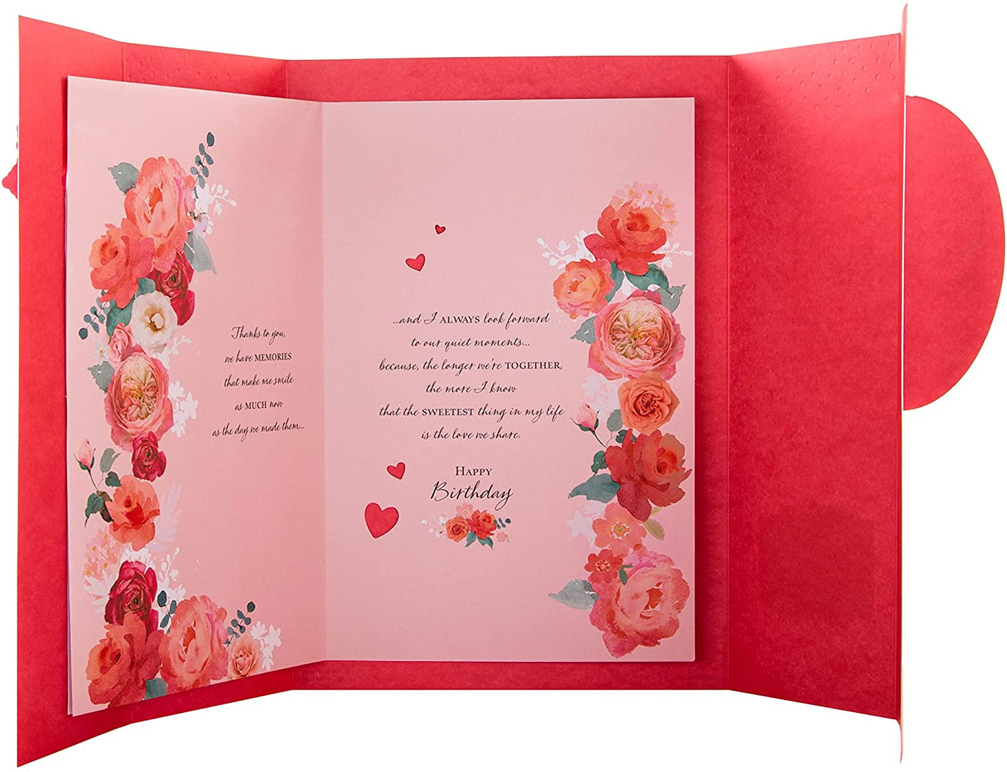 Gate Fold Romantic Design Large Birthday Card for Wife