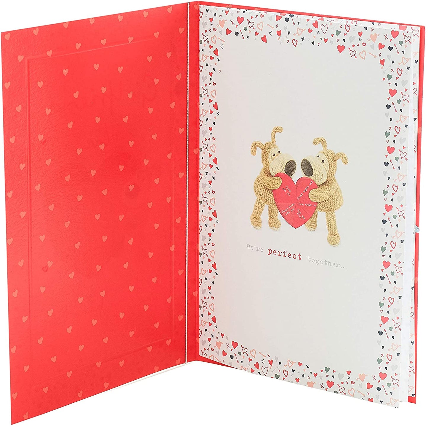 To My Lovely Girlfriend Boofle With Heart Valentine's Day Card with Silver Bow