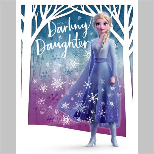 Daughter Frozen 2 Sparkle Princess Elsa Disney Birthday Card Large 