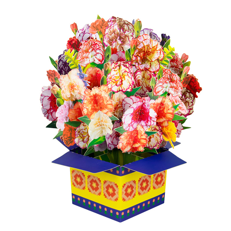 Bloom Box Carnation Fiesta 3D Pop Up Greeting Card
