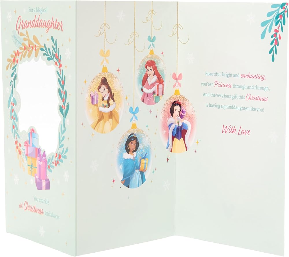 Disney Princess Design Granddaughter Christmas Card
