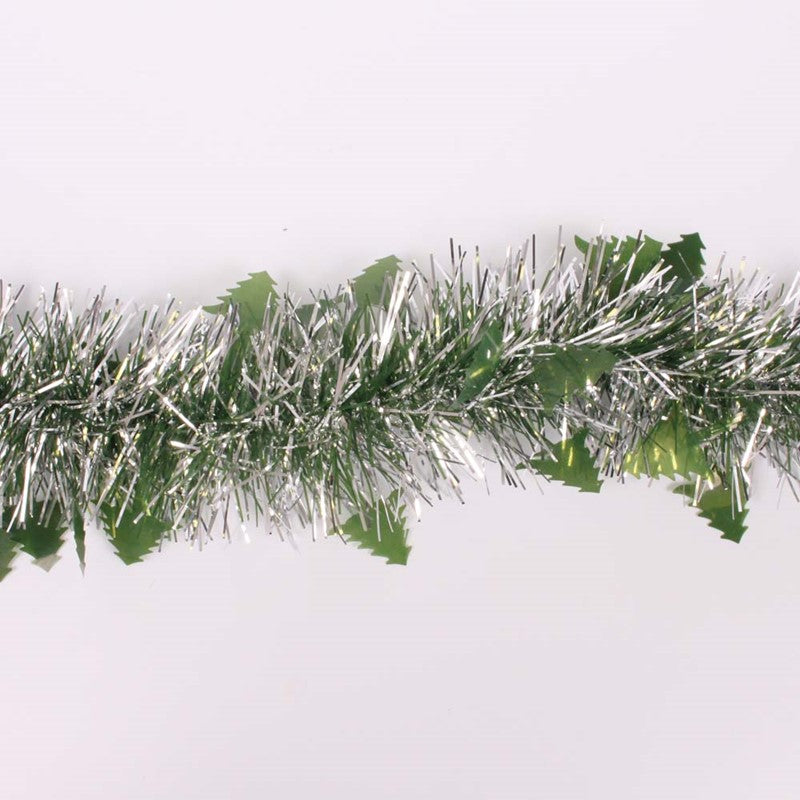 2m Christmas Die Cut Xmas Tree Tinsel - Silver