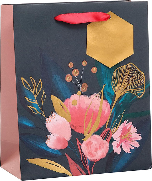 Floral Design Medium Gift Bag For Her, Female, Birthday, Mother's Day, Christmas