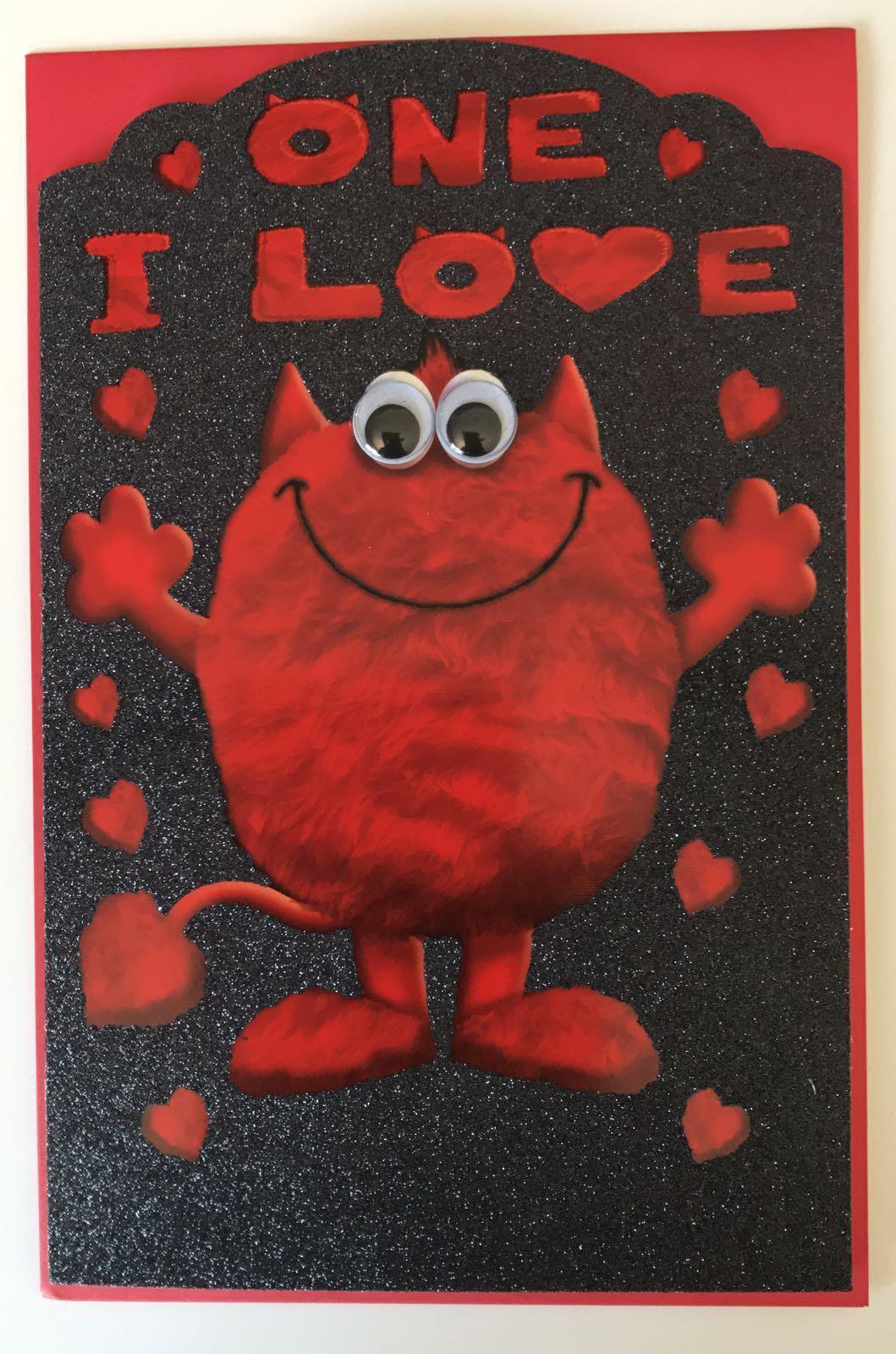 One I Love Red Monster Valentine's Day Card