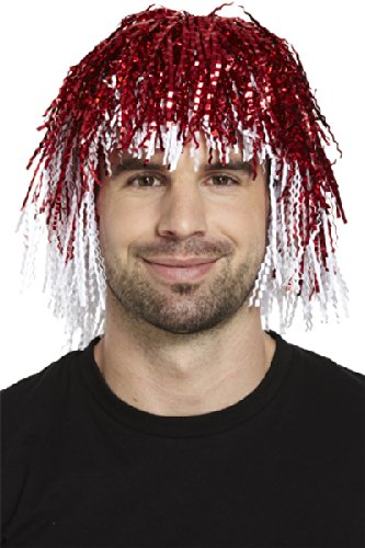 Red & White Tinsel Wig England