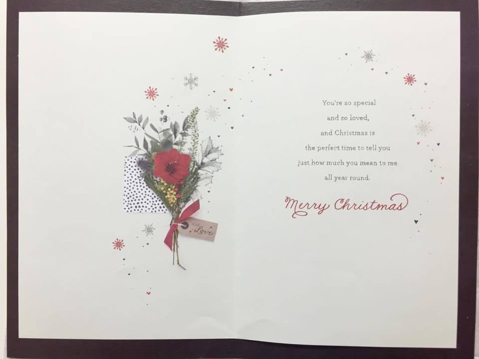 With Love At Christmas Die Cut Luxury Xmas Card Nice Message 