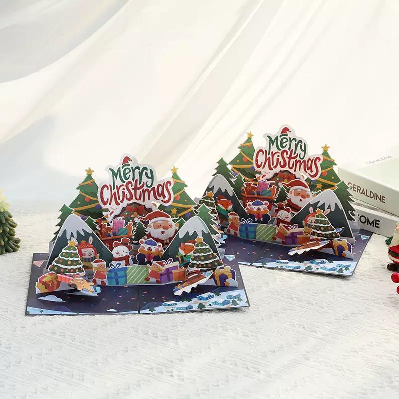 Festive Fun Snowmen & Santa Scene 3D Pop Up Christmas Card