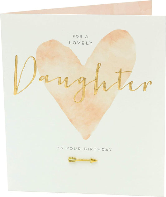 Heart Design Lovely Daughter Birthday Card