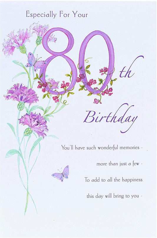 Kathryn White 80th Birthday Female Greeting Card 80 Birthday For Her