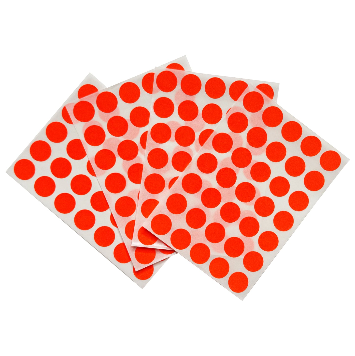 Pack of 140 Fluorescent Red 13mm Round Labels - Stickers