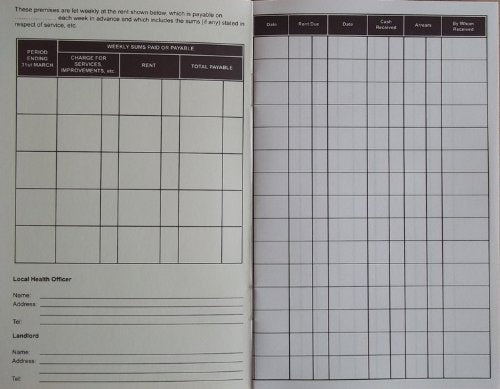 Rent Book 16 Page Protected Or Statutory Tenancies Book