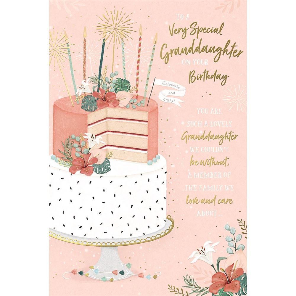 Cake Design Granddaughter Birthday Card