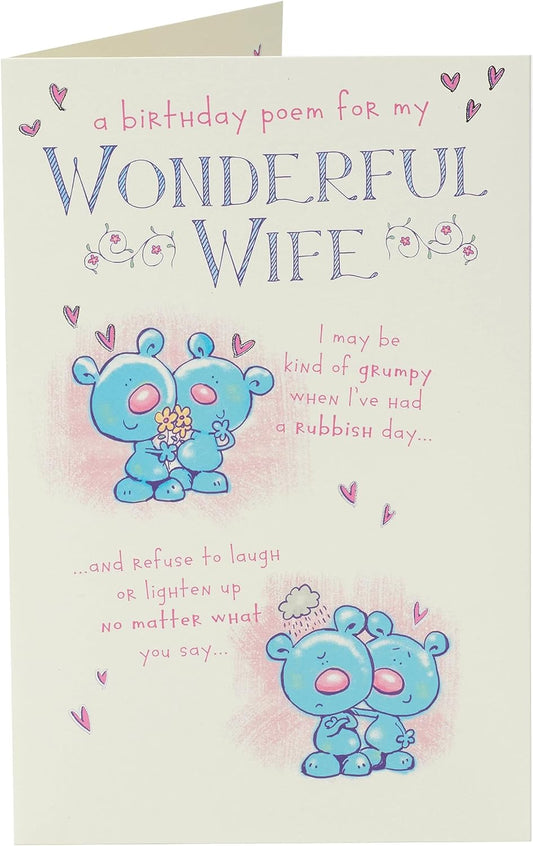 Cute Poem Design Wife Birthday Card